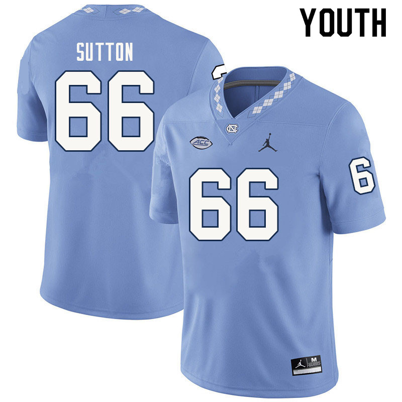 Youth #66 Eli Sutton North Carolina Tar Heels College Football Jerseys Sale-Carolina Blue